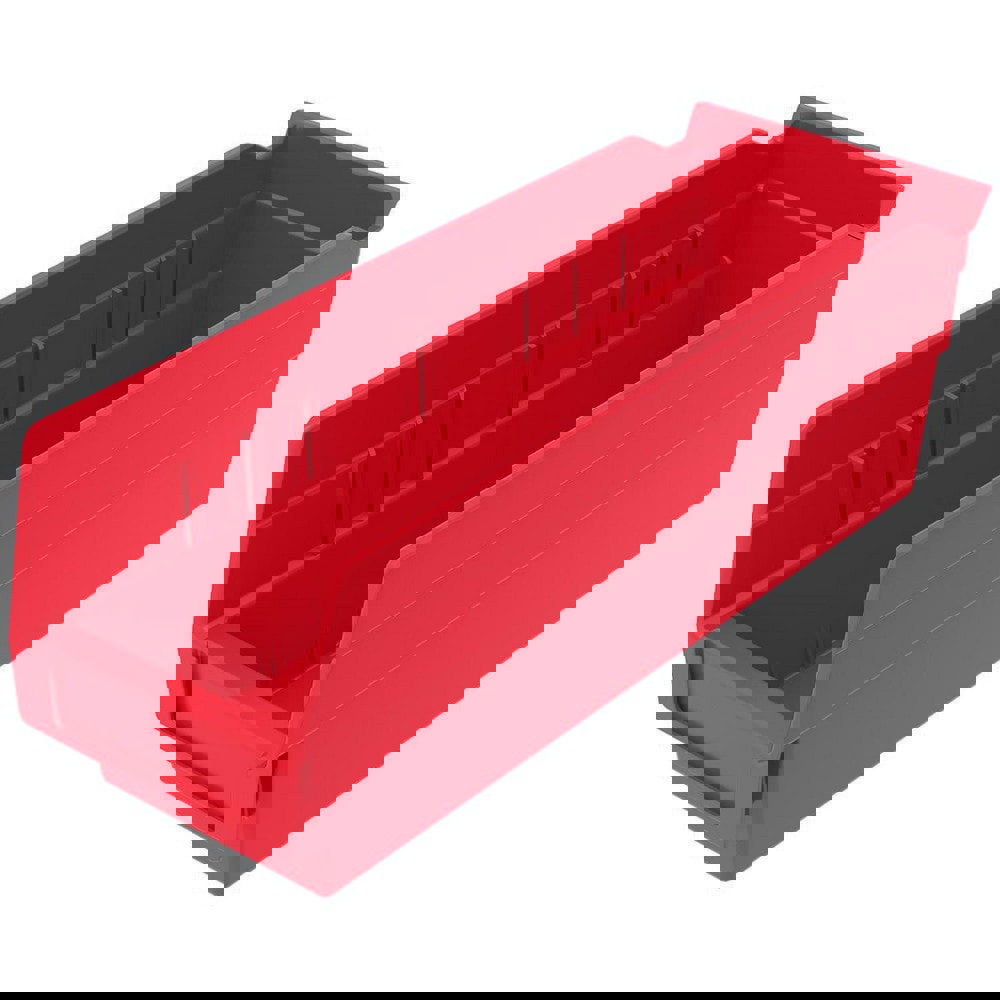 Plastic Hopper Shelf Bin: Red